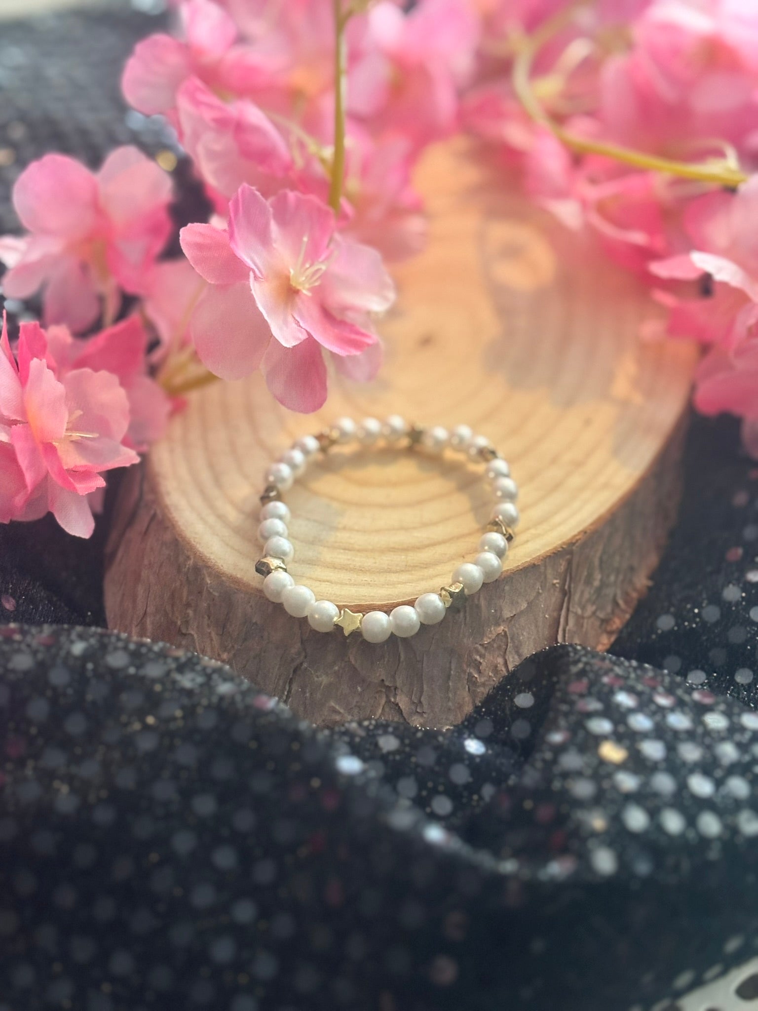 Starlight Armband Detailansicht - Handgefertigter Perlenschmuck von PerlenZauber